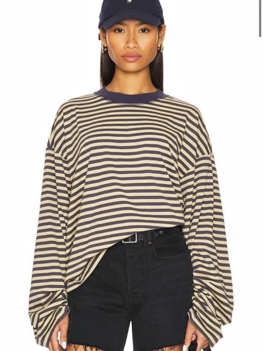 Lioness Revolve Striped Long Sleeve in Beige Blue